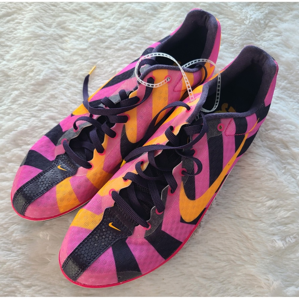 Nike Zoom Rival D 8 Distance Track Spikes Pink Orange 616309-685 Womens 9